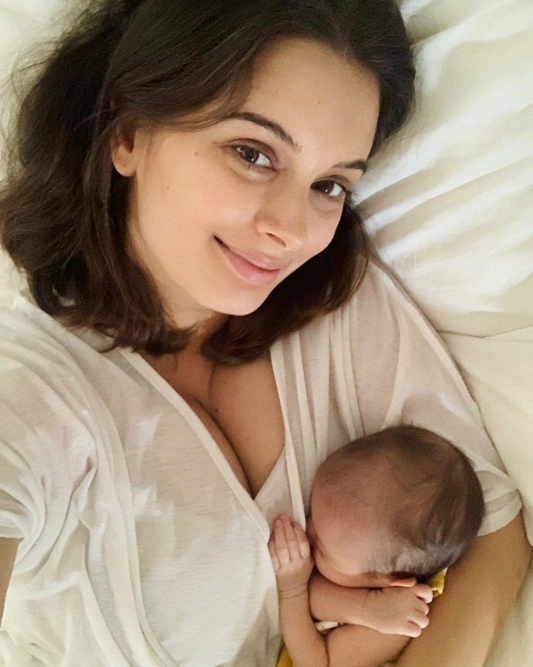 Actress Evelyn Sharma shares her breast feeding picture on Social Media