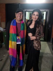 Sridhar-Rangayan-Festival-Director-of-KASHISH-with-bollywood-actor-Raveen-Tandon-at-the-opening-night-of-14th-KASHISH-Mumbai-Int